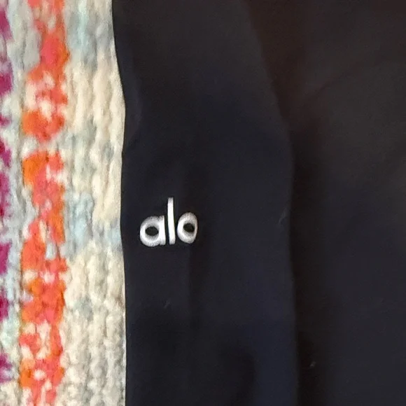 ALO Black Leggings with White Trim - Picture 4 of 4